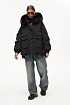 Женский чёрный пуховик с натуральным мехом Max Mara