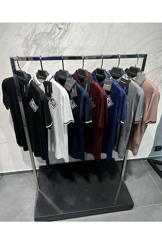 Классическое мужское поло Dolce&Gabbana бежевого цвета