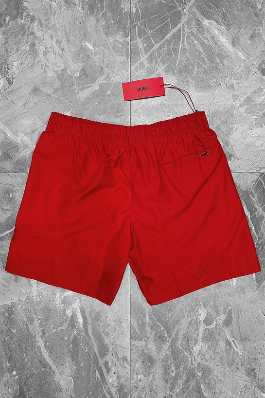 Мужские красные шорты Hugo Boss logo-print