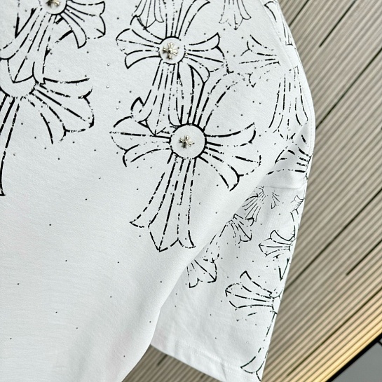 Белая оверсайз футболка Chrome Hearts Premium