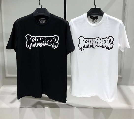 Мужская чёрная футболка Dsquared2 logo-print