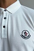 Мужское брендовое поло Moncler белого цвета