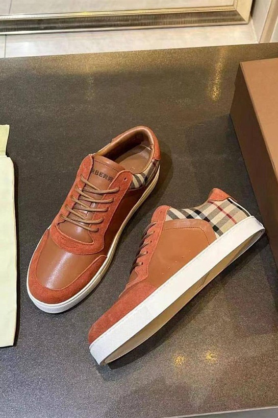 Комбинированные кроссовки Burberry Vintage Check