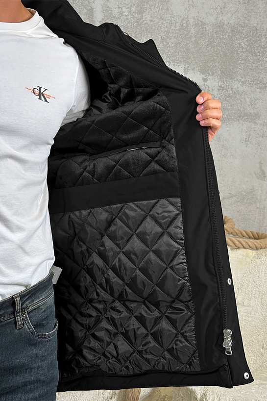 Парка чёрного цвета Loro Piana logo-patch