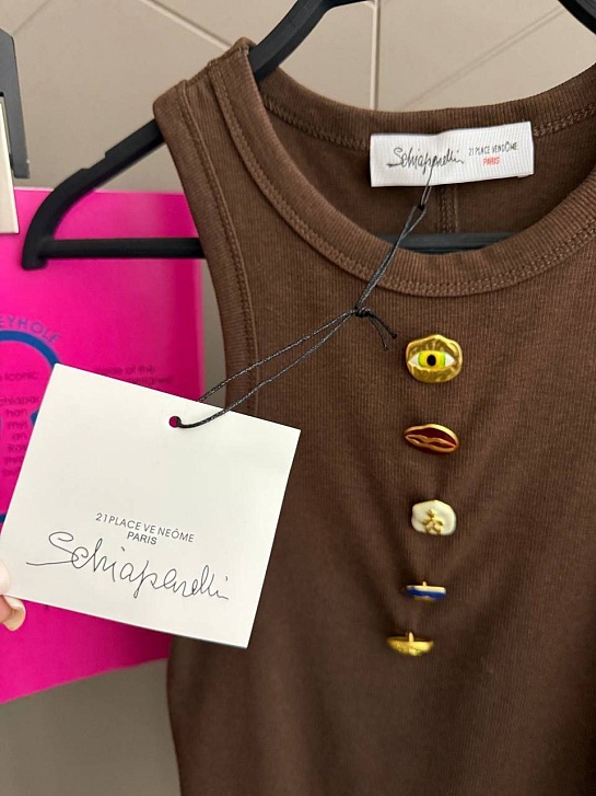 Женская хлопковая майка Schiaparelli premium - Brown