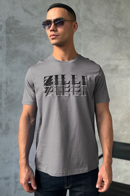 Мужская футболка Zilli серого цвета