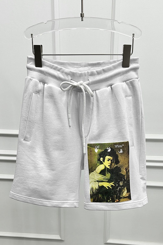 Мужские белые шорты Off-White "Boy bitten by a lizard"