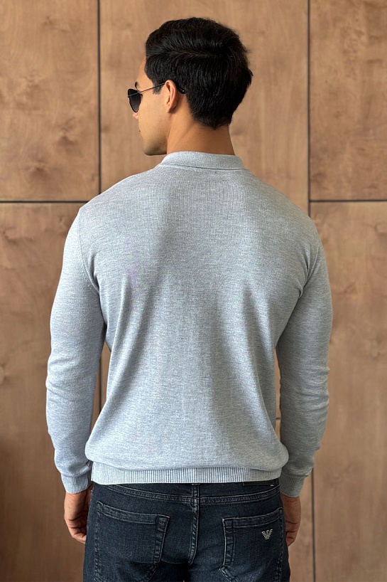 Поло с длинным рукавом Brioni zip-neck - Grey