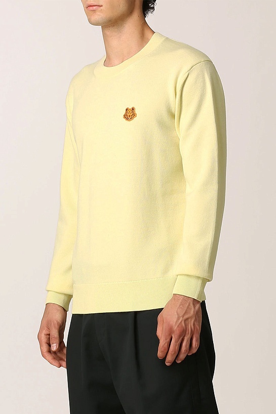 Мужской жёлтый джемпер Kenzo Tiger logo-patch