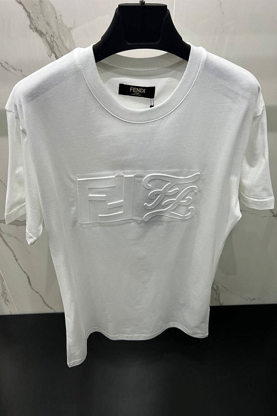 Белая футболка Fendi Monogram-pattern