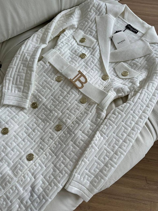 Женское бандажное платье с ремнем Balmain