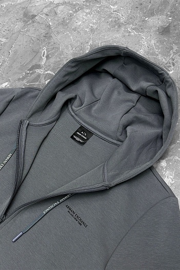 Мужская кофта на молнии Armani Exchange серого цвета   
