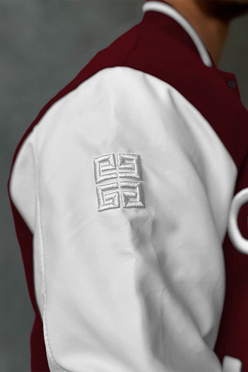 Мужской бомбер Givenchy Varsity logo-embroidered - Red / White   