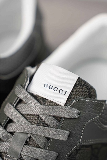 Мужские кожаные кроссовки Gucci GG Monogram - Grey   