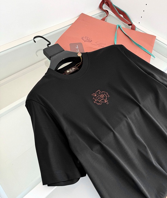 Мужская чёрная футболка Loro Piana premium