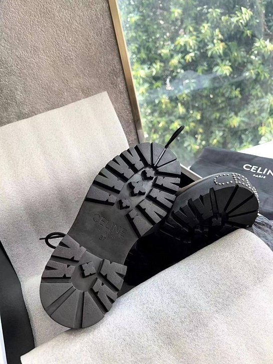 Женские кожаные ботинки Celine Premium