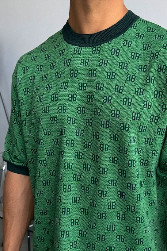 Зелёная оверсайз футболка Balenciaga