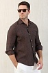 Льняная рубашка Brunello Cucinelli Premium - Brown