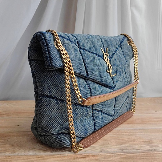 Сумка Yves Saint Laurent Puff 35x24 см - Blue   