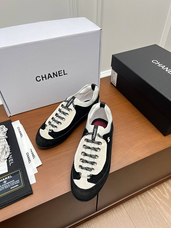 Женские замшевые кроссовки Chanel premium