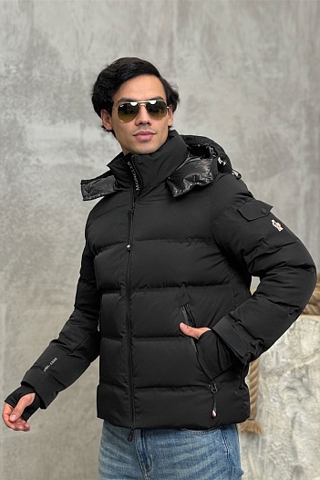 Мужской чёрный пуховик Moncler Grenoble Montgetech   