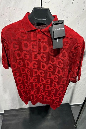 Классическое мужское поло Dolce&Gabbana красного цвета   