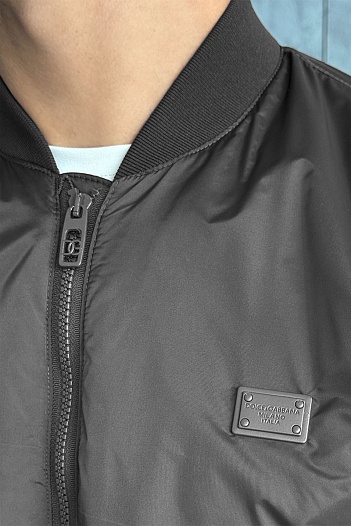 Мужской бомбер Dolce & Gabbana logo-plaque - Grey   