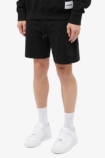 Мужские чёрные шорты Amiri logo-embroidered   