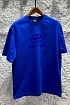 Синяя оверсайз футболка Balenciaga BB logo