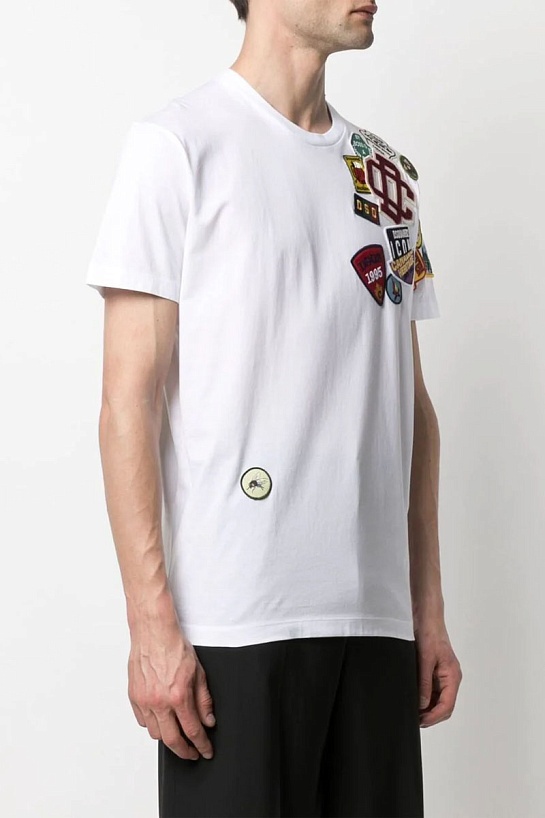 Белая оверсайз футболка Dsquared2 embroidered logo patch