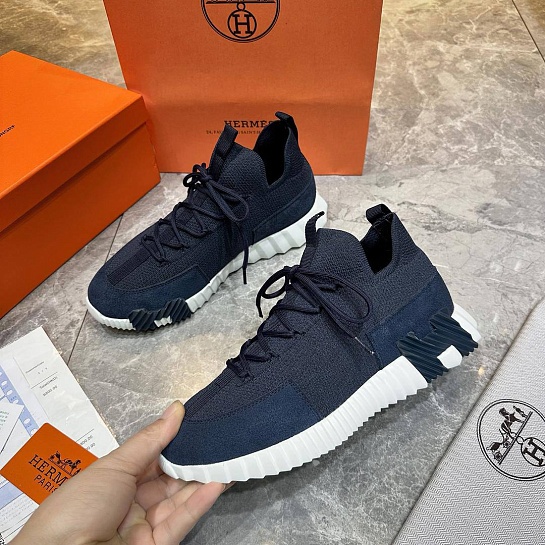 Текстильные кроссовки Hermes lift slip-on - Navy