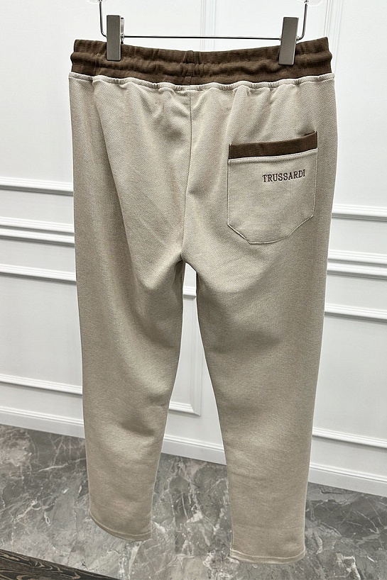 Мужские штаны Trussardi embroidered logo - Beige
