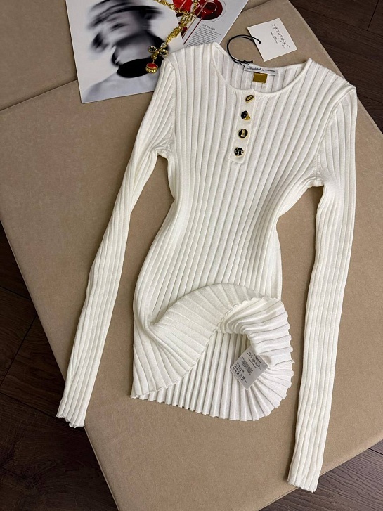 Женский трикотажный лонгслив Schiaparelli premium - White