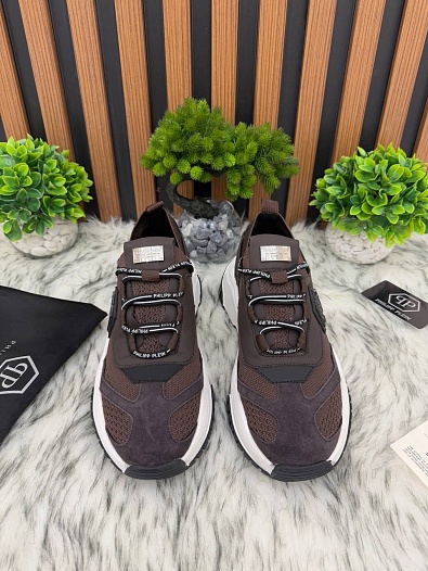 Комбинированные кроссовки Philipp Plein Predator - Brown   