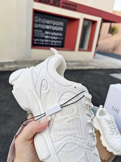 Женские кожаные кроссовки Dior Chrono Premium - White   