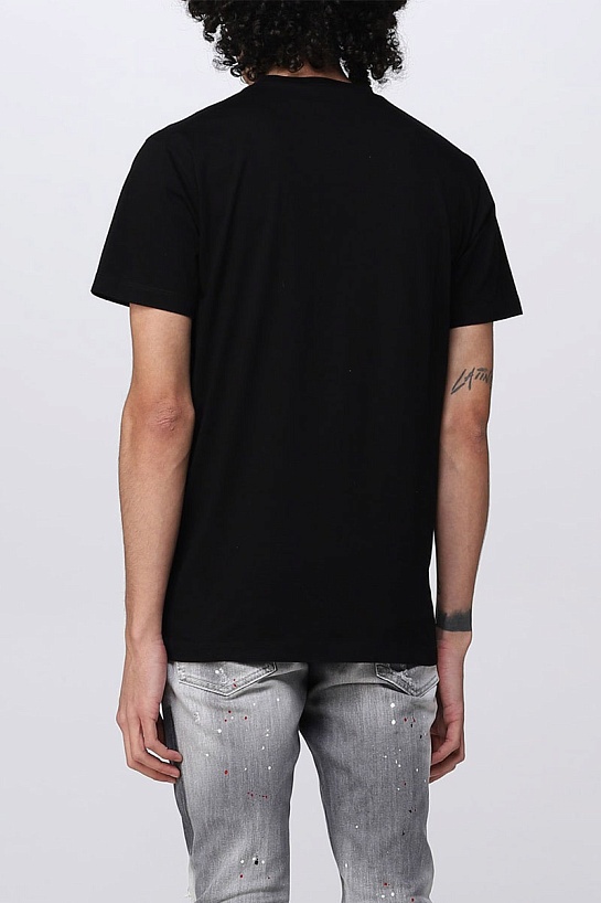 Мужская чёрная футболка Dsquared2 "ICON"