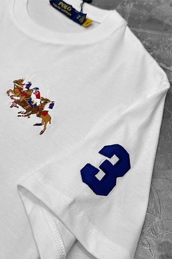 Мужская белая футболка Polo Ralph Lauren Match Club   