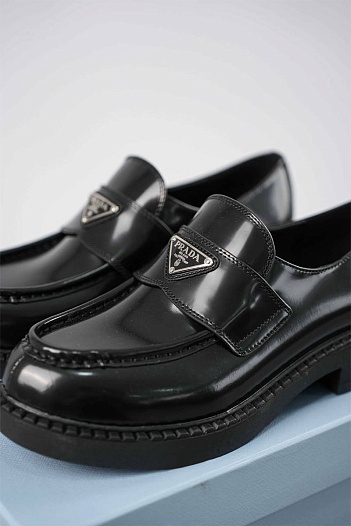 Мужские кожаные лоферы Prada premium   