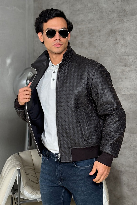 Мужская кожаная куртка Bottega Veneta premium