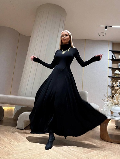 Женское трикотажное платье Schiaparelli Premium - Black   