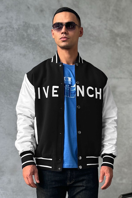 Мужской бомбер Givenchy Varsity logo-embroidered - Black / White