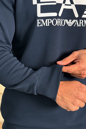 Тёмно-синий свитшот Emporio Armani 7 logo-print   
