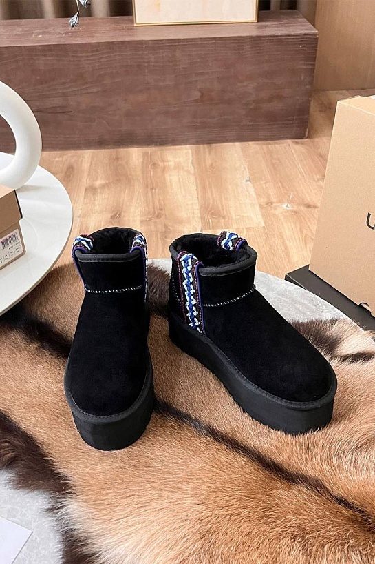 Женские ботинки UGG Ultra Mini Braid Platform - Black