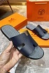 Кожаные шлёпанцы Hermes Izmir - Navy