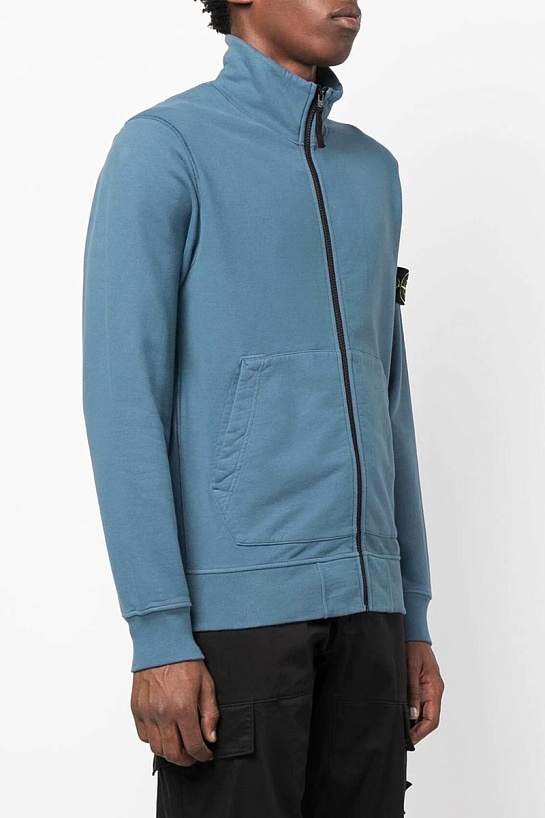 Кофта синего цвета Stone Island Zip-Up Compass-patch