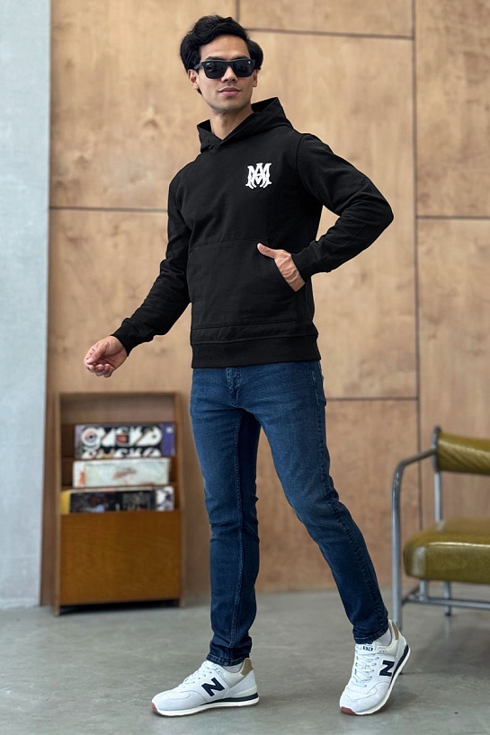 Мужское чёрное худи Amiri M.A. Core embroidered-logo