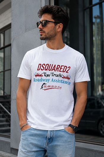 Белая футболка Dsquared2 Tow Truck   