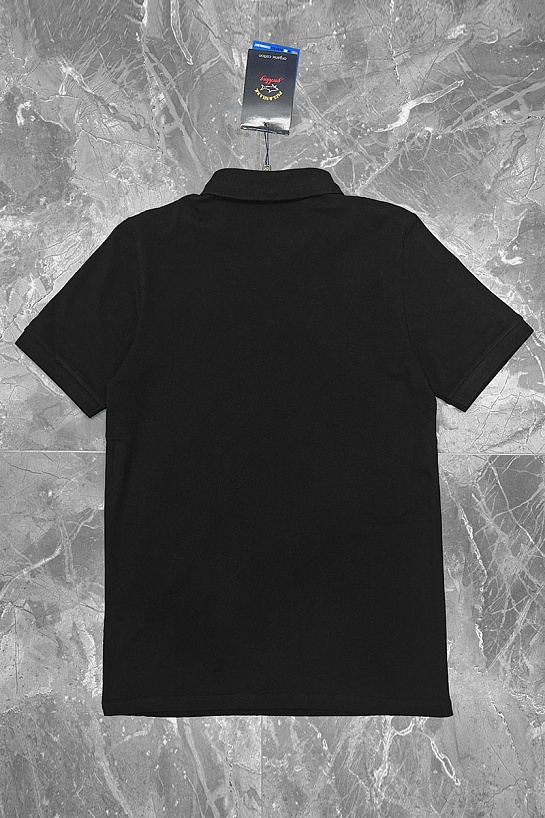 Чёрное поло Paul & Shark logo-embroidered