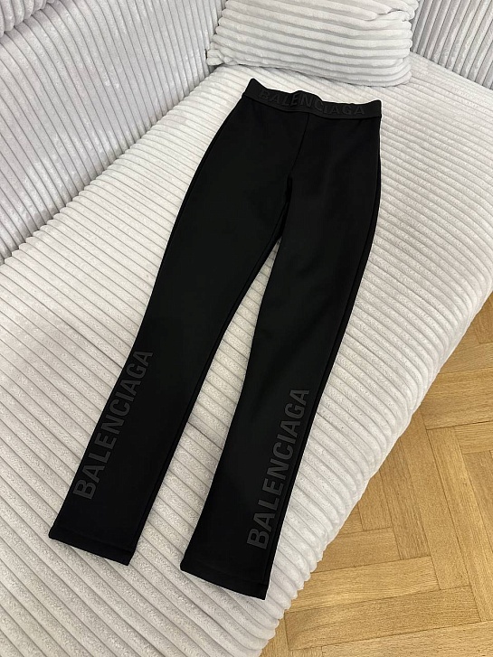 Женские черные леггинсы на флисе Balenciaga
