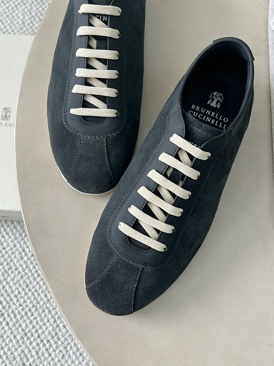 Замшевые кроссовки Brunello Cucinelli Premium - Grey